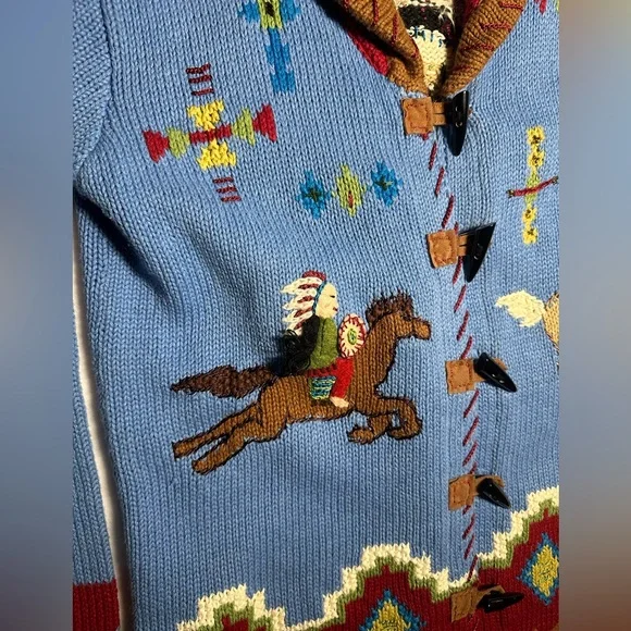 Storybook Knits Western Sweater Jacket Small/Medium Vintage Rodeo Knit Cardigan - Picture 2 of 8